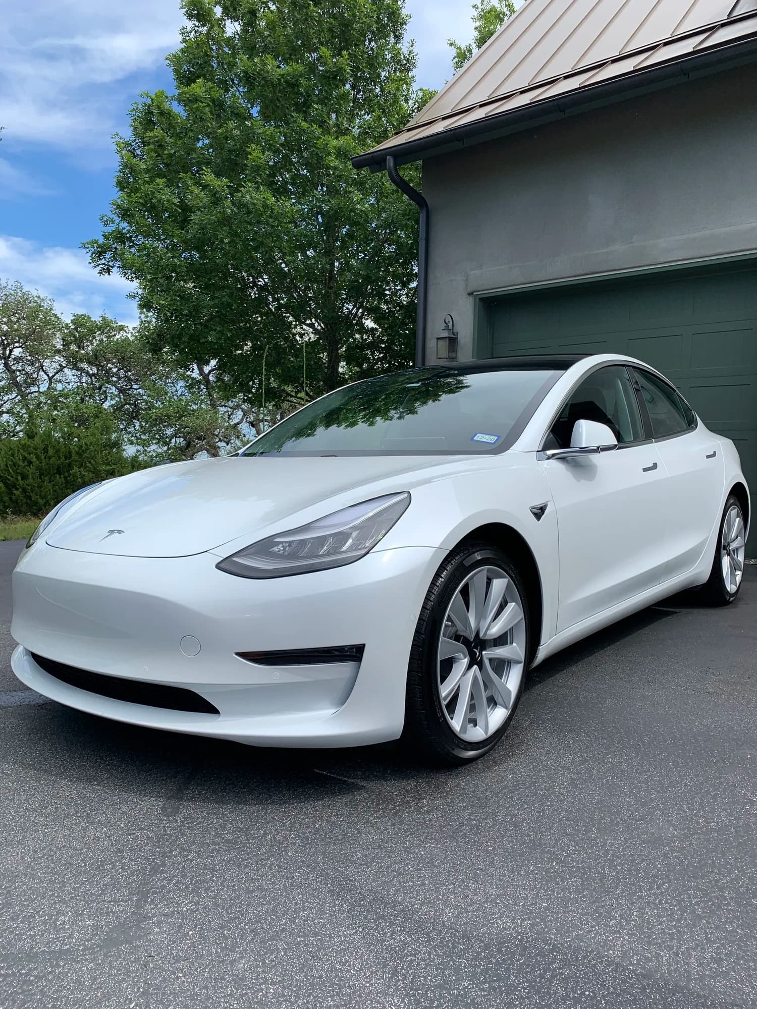 Detailed white Tesla Model 3